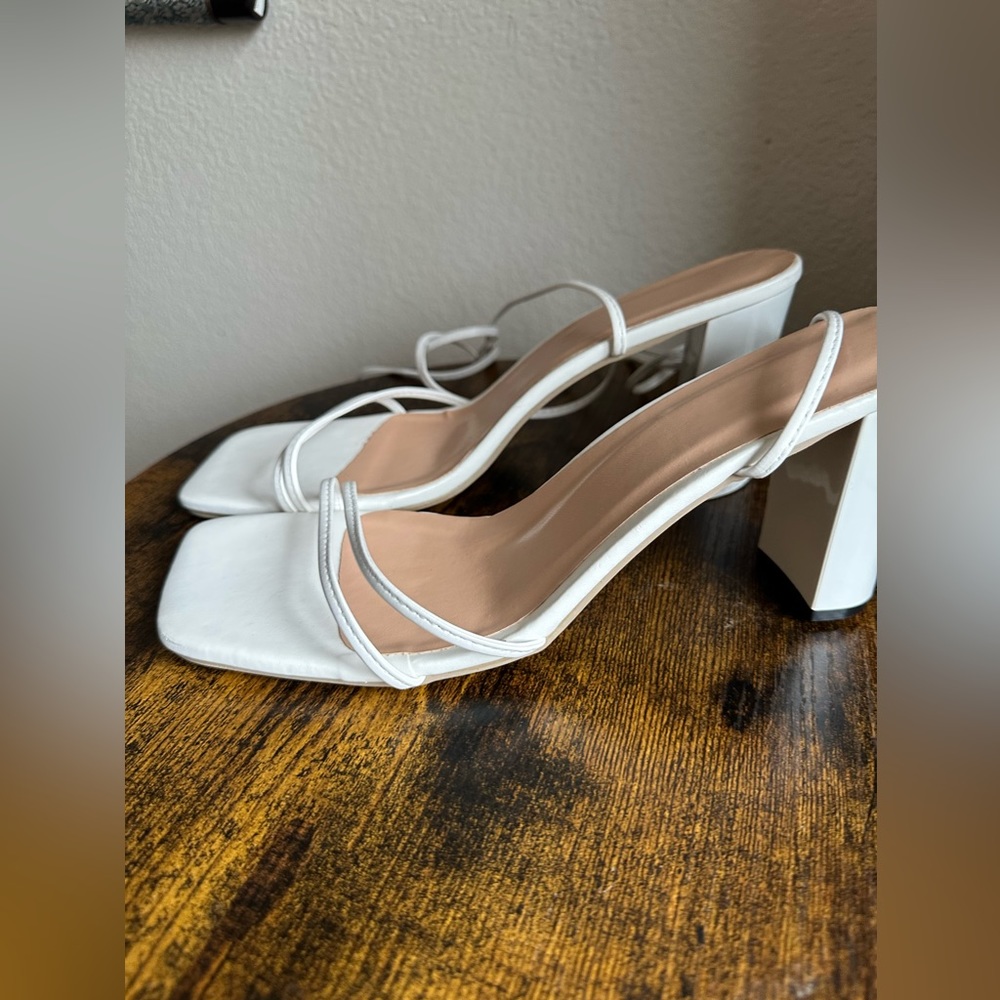 White mini kitten heels